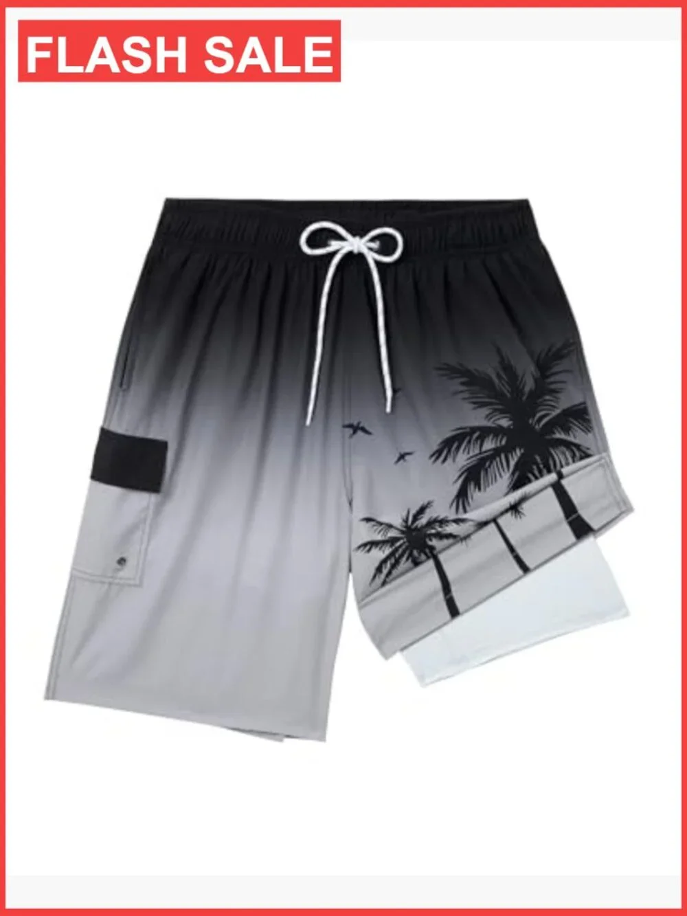 9in Swim Trunks with Compression Liner Pockets Quick Dry Stretch Lined